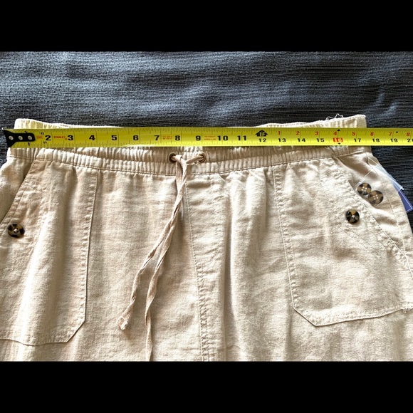 NWT Linen Cargo Mini Skirt Tan Cream. Size 14-16 - Picture 5 of 6